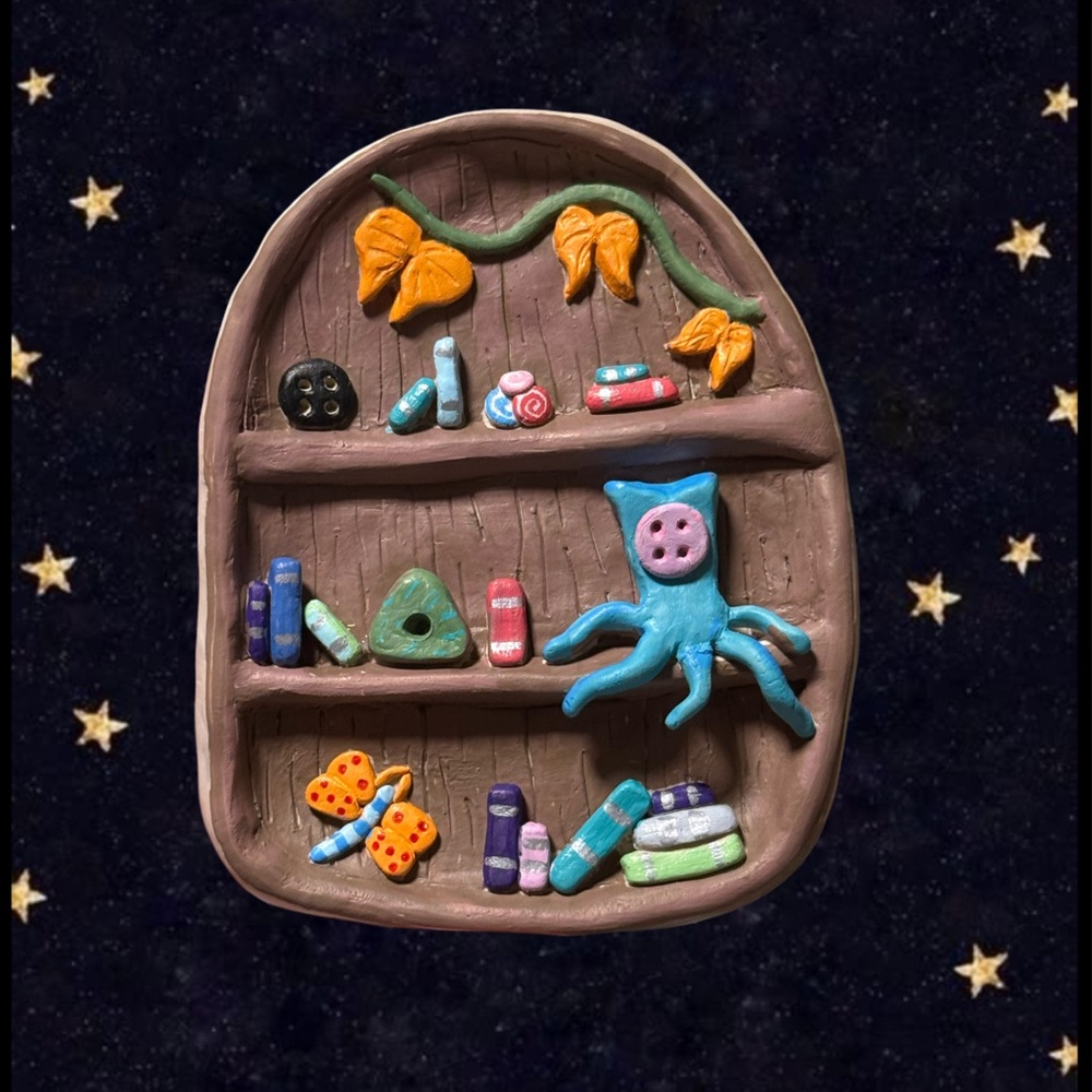 Colorful Clay Coraline Bookshelf